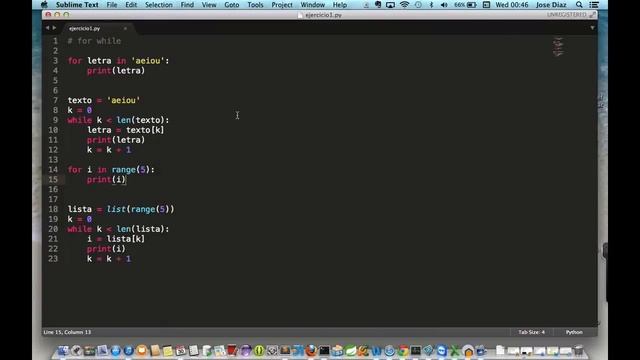 For y While en Python смотреть онлайн