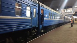 Отправление тепловоза ТЭП 70 с поездом #632 Гродно-Гомель со станции Минск-Пассажирский