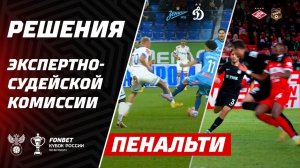 Решения ЭСК по матчам FONBET Кубка России: «Спартак» – «Урал» и «Зенит» – «Динамо»