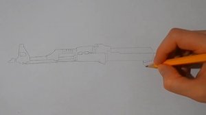 Как нарисовать АВТОМАТ КАЛАШНИКОВА АК 47/659/How to draw a KALASHNIKOV AK 47