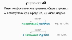 Признаки прилагательного у причастий (7 класс, видеоурок-презентация)