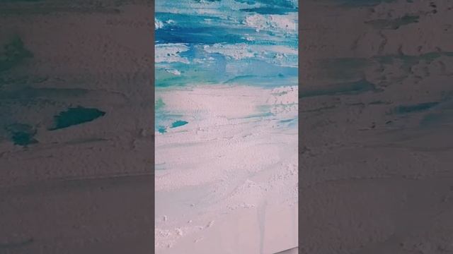 Turquoise ocean | Contemporary watercolor on canvas смотреть онлайн