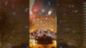 1 января 2024 г. Новогодний Салют. Вид Из Окна Гостиницы ПОЛЮСТРОВО, 6-й Этаж