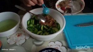 Бодринг салат тайёрлаш, салат из огурцов