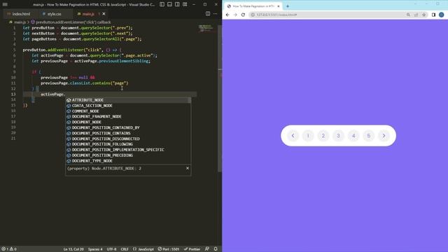 How To Make Pagination Using HTML CSS & JavaScript