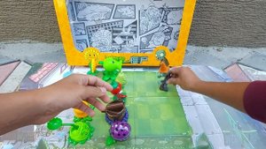 Unboxing of the new big set of Plants vs  Zombies and pea shoot  2 series. Распаковка набора