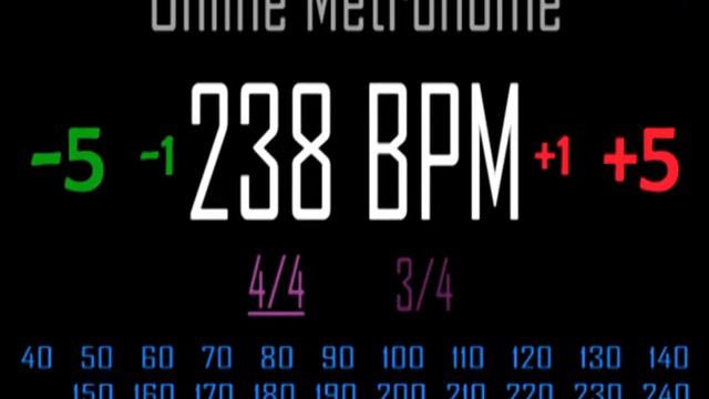 Metronomo Online - Online Metronome - 238 BPM 4/4 смотреть онлайн