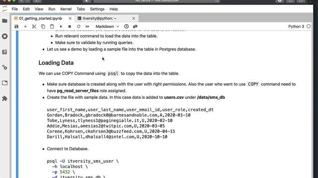 Mastering SQL - Postgresql - Getting Started - Data Loading Utilities