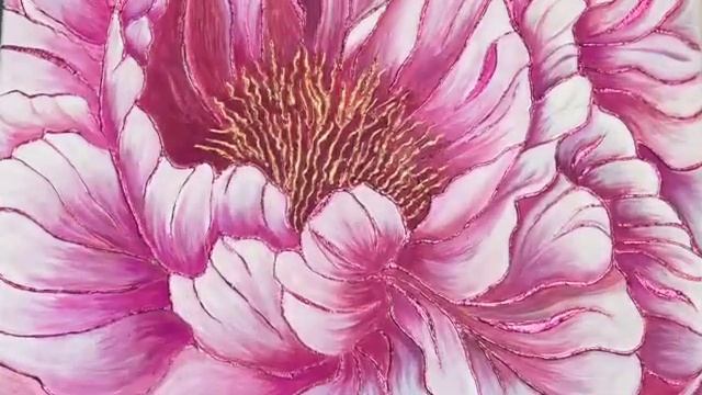 (N12)0Acrylic painting PEONY/EpoxyResin~ART~РисуюПИОН~Акрил/Эпоксидная смола ~ResinArtEpoxy~ смотреть онлайн
