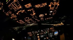 Ночная посадка Boeing 737 из кабины пилота