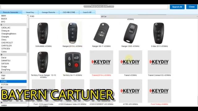 KEYDIY Software справочник по автоключам и брелкам