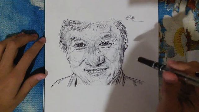 Рисунок ручкой Джеки Чан/ Drawing pen Jackie Chan смотреть онлайн