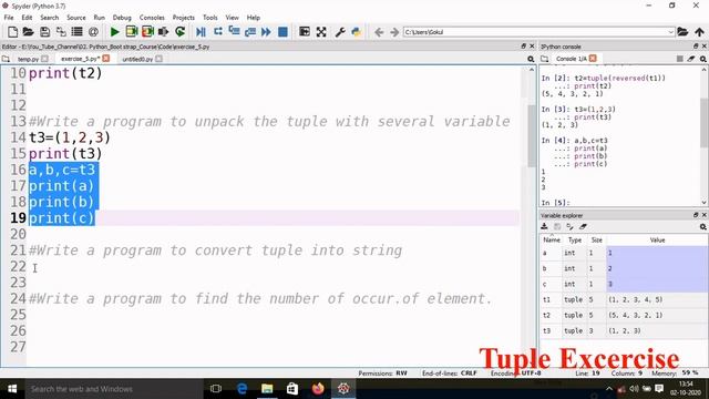 #30 Tuples Exercise| Python Tutorial| Python Tuples | Python Tuples(with example)