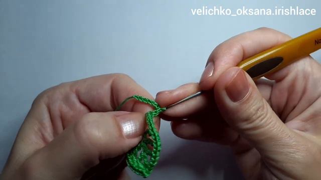 Веточка из листьев для ирландского кружева крючком. Irish lace смотреть онлайн