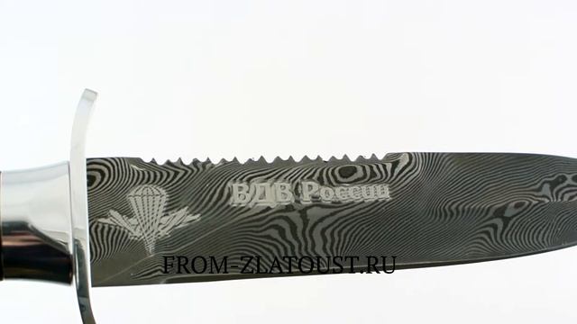 Десантник "ВДВ России", рукоять дерево с полимерным покрытием, сталь дамаск. Ножи Златко. смотреть онлайн