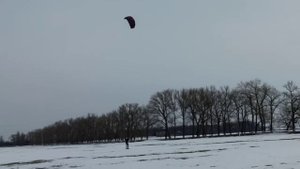 Кайтинг зимой! Кайт площадью 5 м кв.