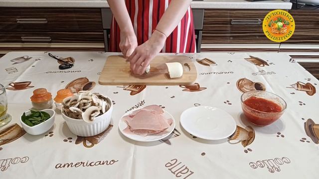 Пицца с ветчиной и грибами ┃ Лукошко Рецептов