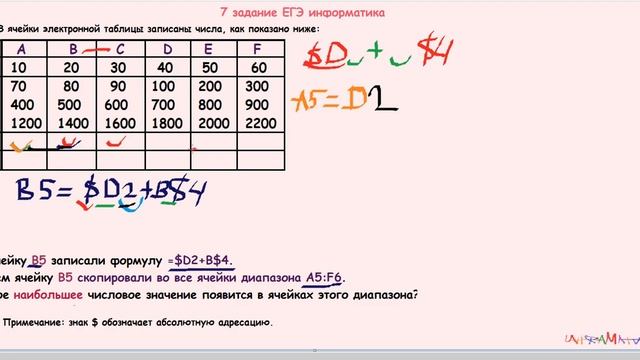 7 Задание ЕГЭ Информатика. 7 Задание ЕГЭ Информатика формулы. ЕГЭ Информатика электронные таблицы. Формулы для седьмого задания ЕГЭ Информатика.