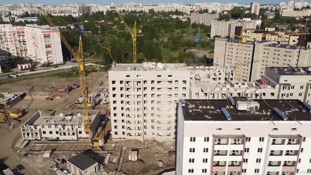 Харьков с высоты. ЖК "Птичка" (519-й микрорайон).  ЖК "Парус" (522 микрорайон). Май 2021.