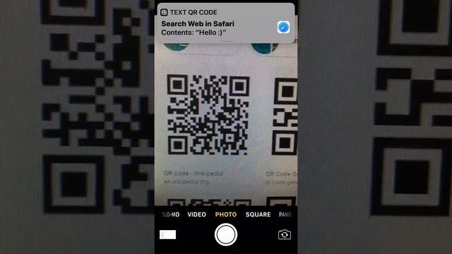 Reading a QR code with the built-in camera app on your smartphone.