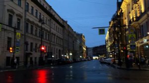 walk throught rainy St.Petersburg beautiful pink sunset/красивый Питер по Гороховой до Дворцовой