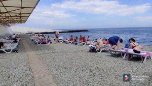 Крым 2021.Пляжи Алушты. Пляж санатория Славутич