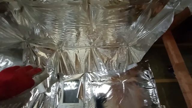 Баня ч. 26/1 Пароизоляция стен и потолка.