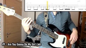 20 AMAZING BASS LINES every bassist should know [One take - Play Along Tabs]