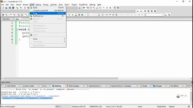 How to Compile & Execute C C++ Programs using Codeblocks смотреть онлайн