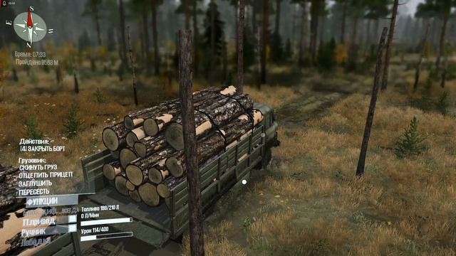 MudRunner: Spintires ➣ Прохождение • Карта Болото # 8. Погрузка и перевозка брёвен на ГАЗ-66