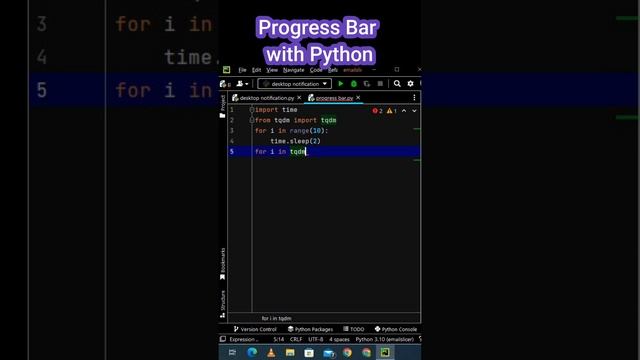 Create Progress Bar by using python | Python for beginners