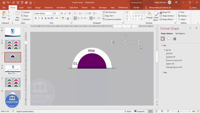 Animated 6 Semi Circle Infographic Slide in PowerPoint