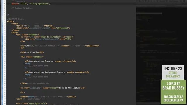 String Operators [#23] Code Dynamic Websites with PHP