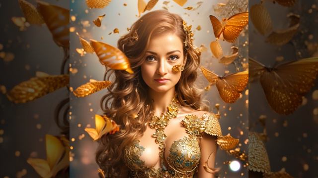 Девушка среди бабочек!