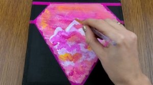 Алмазно-розовое облако:  Акриловая живопись на черном холсте! Шаг за шагом для начинающих