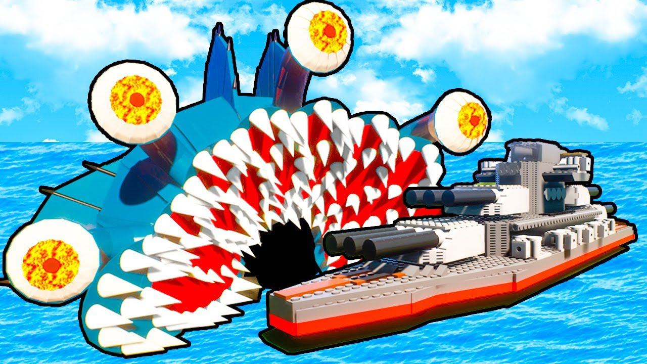 ВЫЖИТЬ НА КОРАБЛЕ ПРОТИВ ЦАРЬ МЕГАЛОДОНА! ЛЕГО ВЫЖИВАНИЕ C ПОЖИРАТЕЛЕМ В БРИК РИГС (Brick Rigs) смотреть онлайн