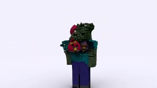Angry Zombiesa Minecraft and angry birds mashup animation смотреть онлайн