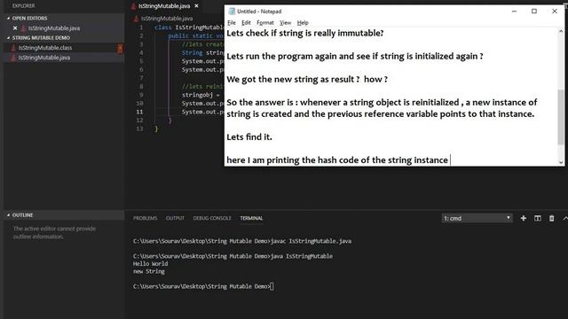 Proving String immutable in Java || String or StringBuilder ?