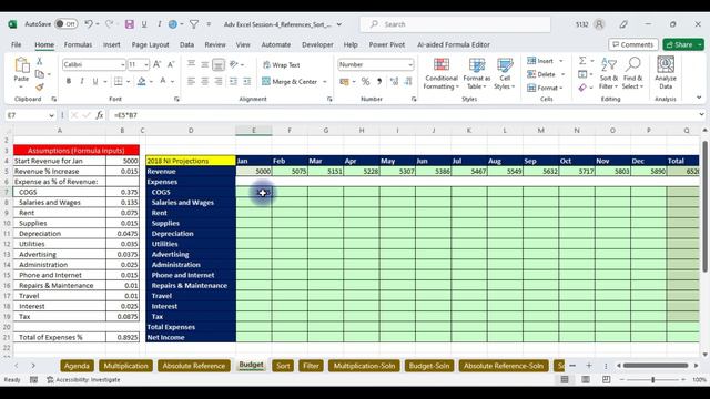 Session 6 - Get Live Training On Microsoft Excel l  Reference, Sort Filter  l #cellreferenceinexcel