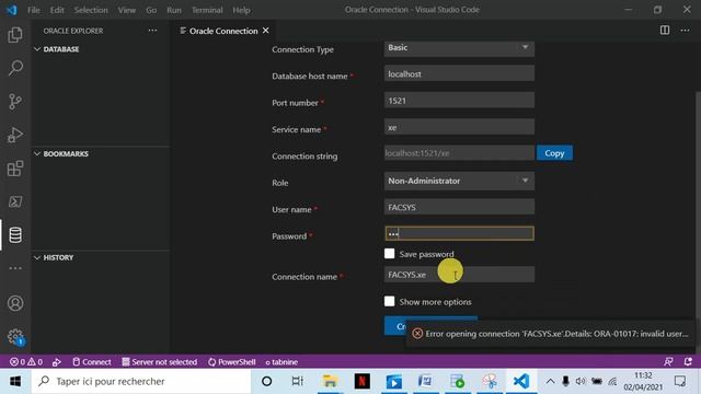 Connect Oracle SQL Devloper to VSCODE смотреть онлайн