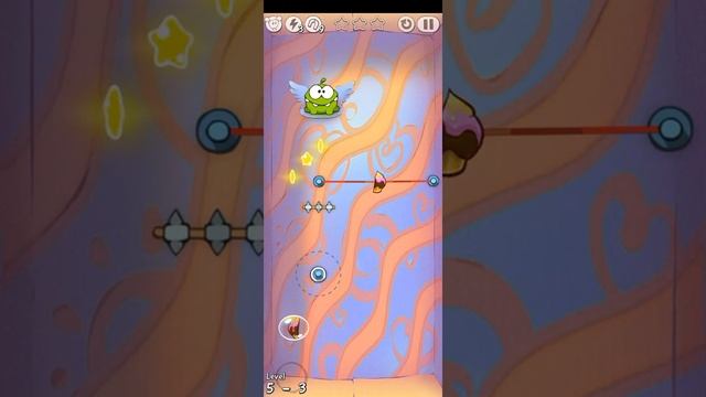 cut the rope free cardboard box 5 level 3 walkthrough solution.