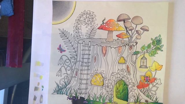 Tutorial 3 Johanna Basford Enchanted Forest Tree House - light sources - lantern & glowing butterfl смотреть онлайн