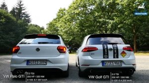 VW Golf GTI 2018 vs 2018 VW Polo GTI | EXHAUST SOUND & REVS by AutoTopNL