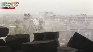 Операция Сирийской армии в Джобаре (р-н Дамаска). Нанесение удара по линии обороны боевиков. Часть