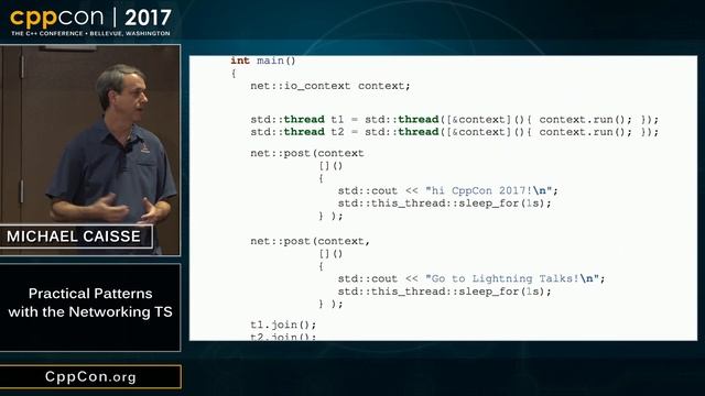 CppCon 2017: Michael Caisse “Practical Patterns with the Networking TS” смотреть онлайн