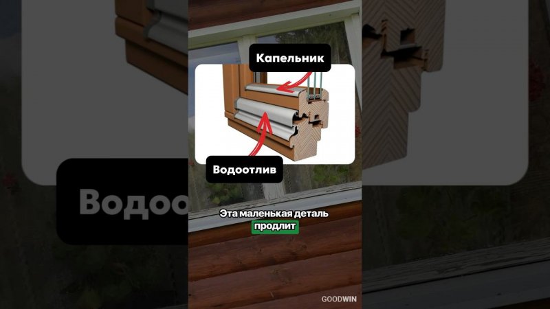 ОБЯЗАТЕЛЬНО УСТАНОВИ ЭТО НА ДЕРЕВЯННОЕ ОКНО | капельник и водоотлив #goodwin #деревянныеокна