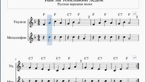 "Как на тоненький ледок", русская народная песня (Ноты)