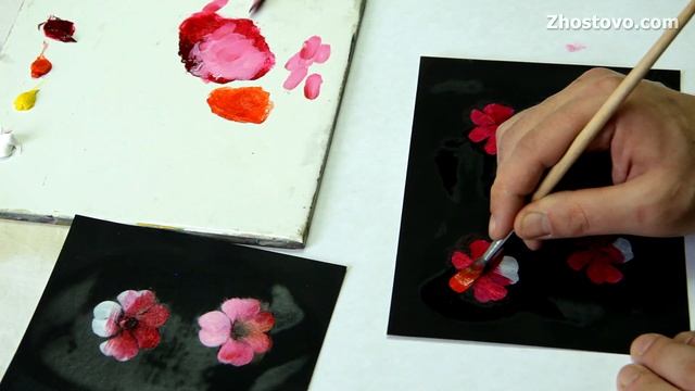 Урок 05. Учусь рисовать Жостово. Пятилистник. Жостовская роспись для начинающих. Никита Гончаров