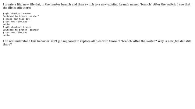 Why is my file unchanged when I switch branches in git? смотреть онлайн