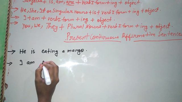 Present Continuous Sentences Affirmative and Negative